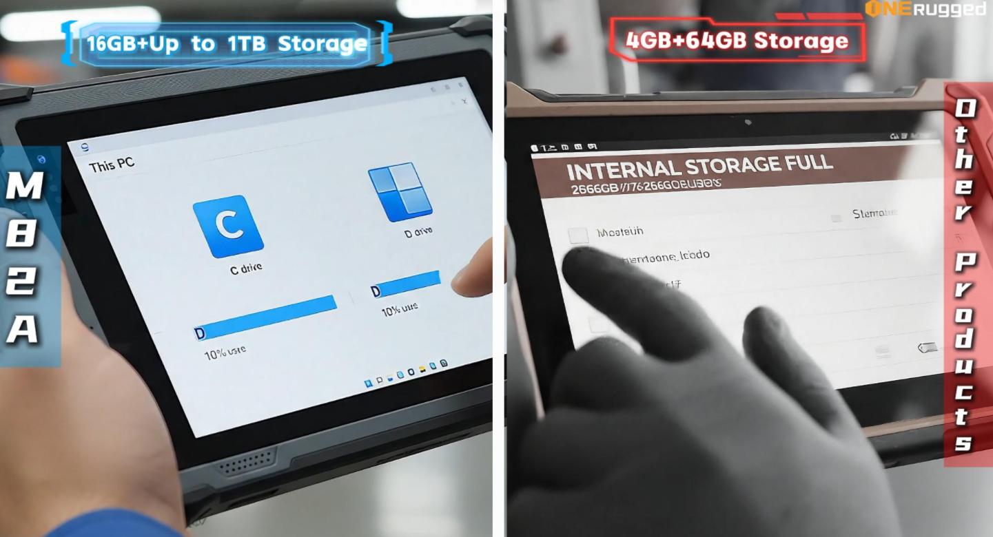El front-facing key layout is optimized for one-hYed operation