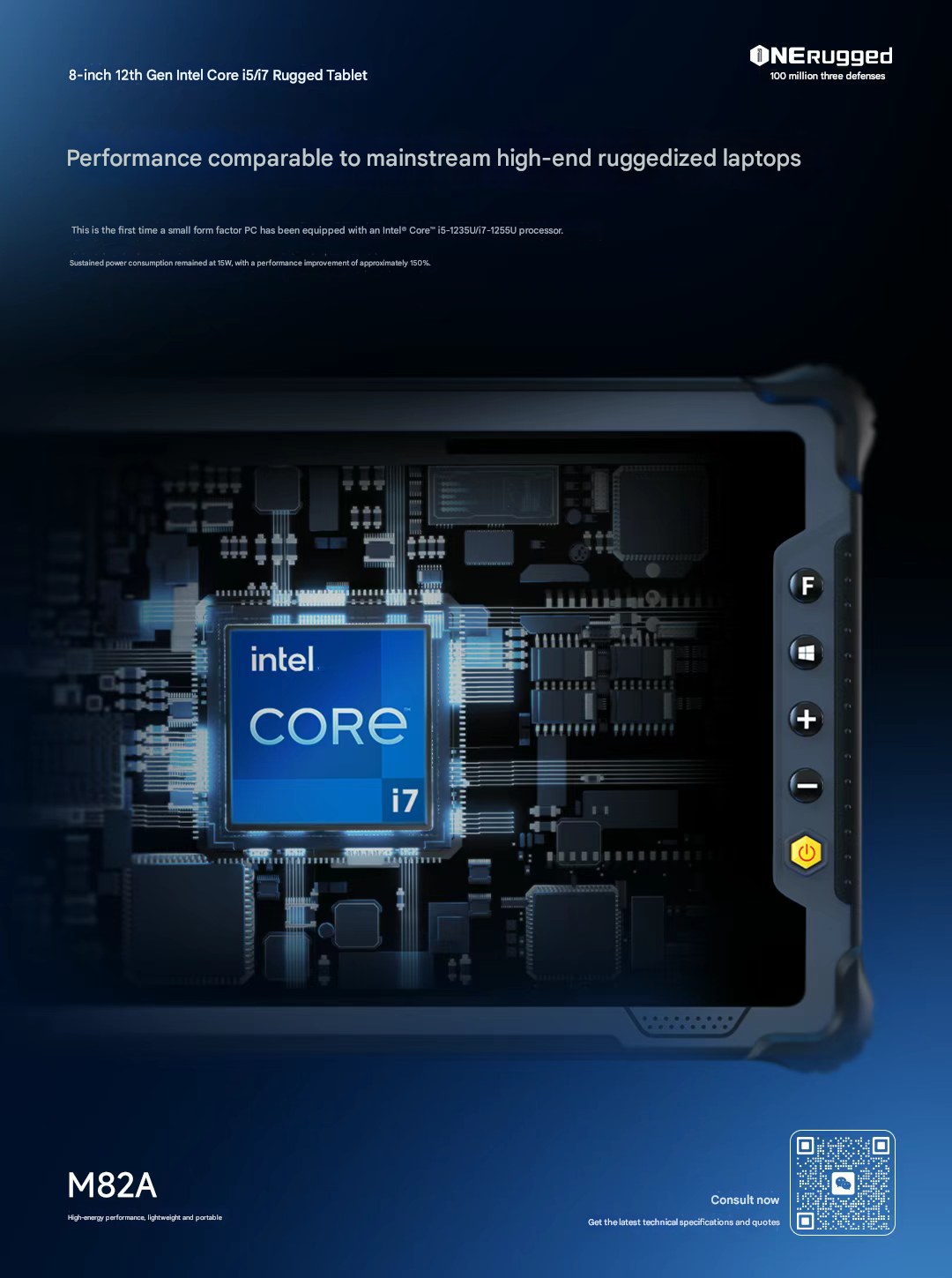 M82A está equipado con Intel®Núcleo™ I5-1235U/i7-1255U processors