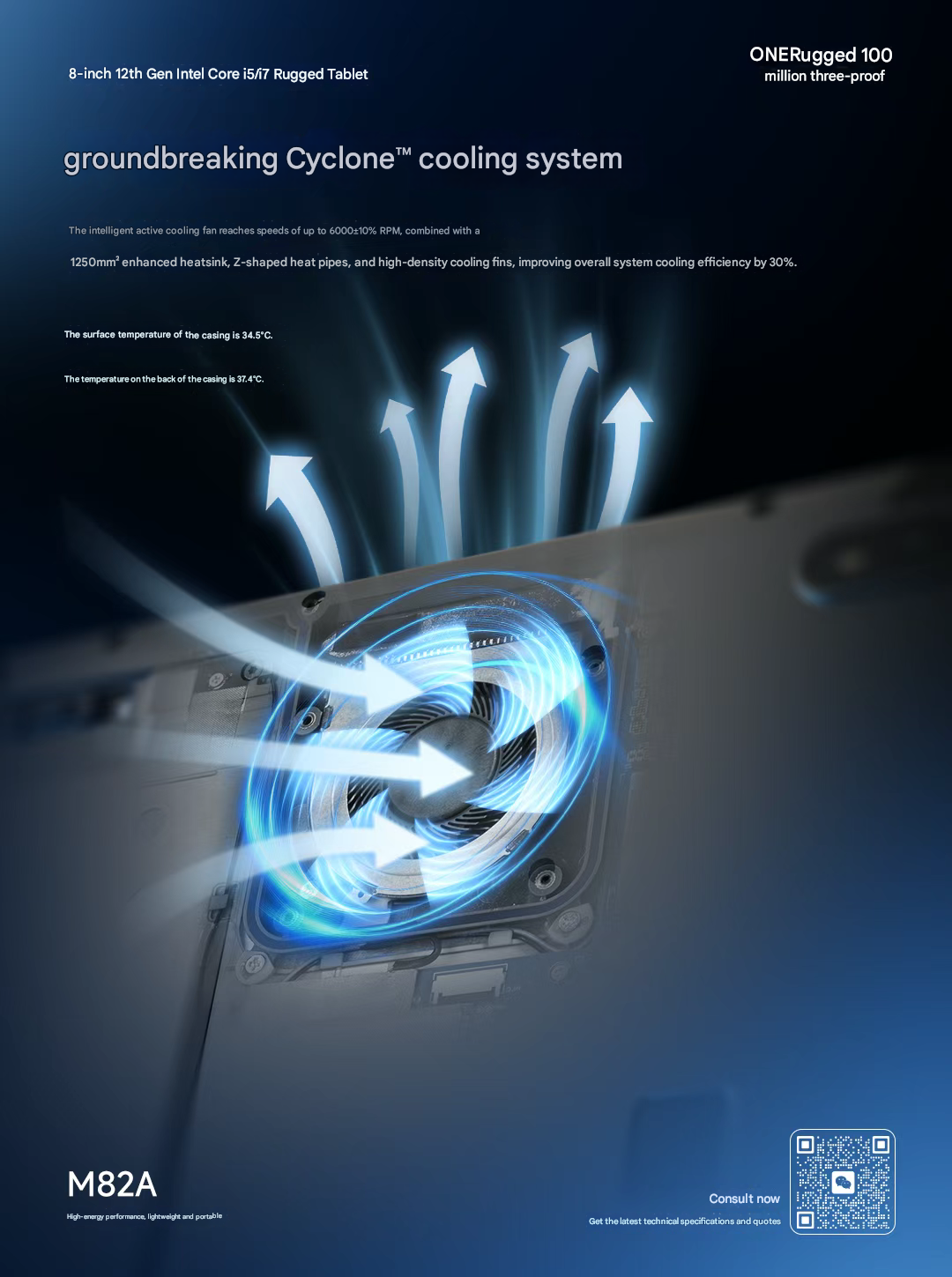 M82A solves this with its next-generation Ciclón™Sistema de enfriamiento