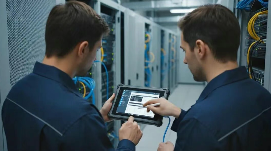  IT maintenance personnel can directly connect the tablet to servers using its Puerto Ethernet cableado