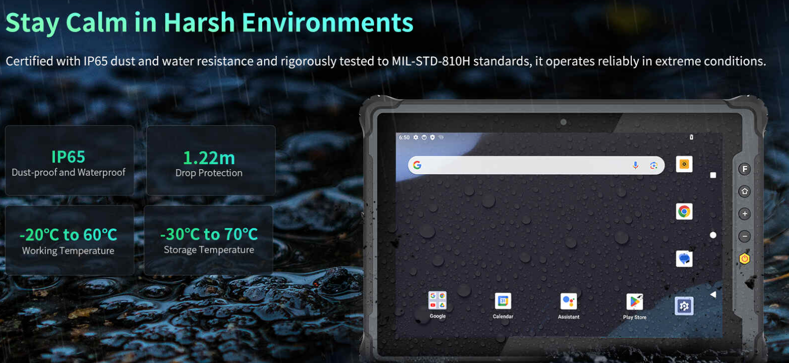 The M105Q boasts an impressive IP65 rating and drops