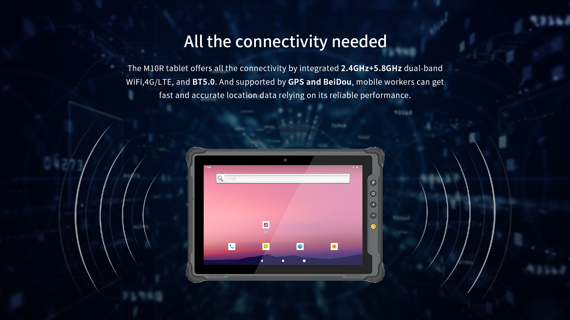4G LTE rugged tablet M10R with dual-band WiFi BT5.0 and GPS BeiDou positioning