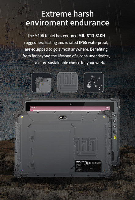 M10R IP65 waterproof industrial PC extreme durability field tablet