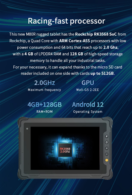 M80R 2.0GHz industrial Android PC with 4GB 128GB storage