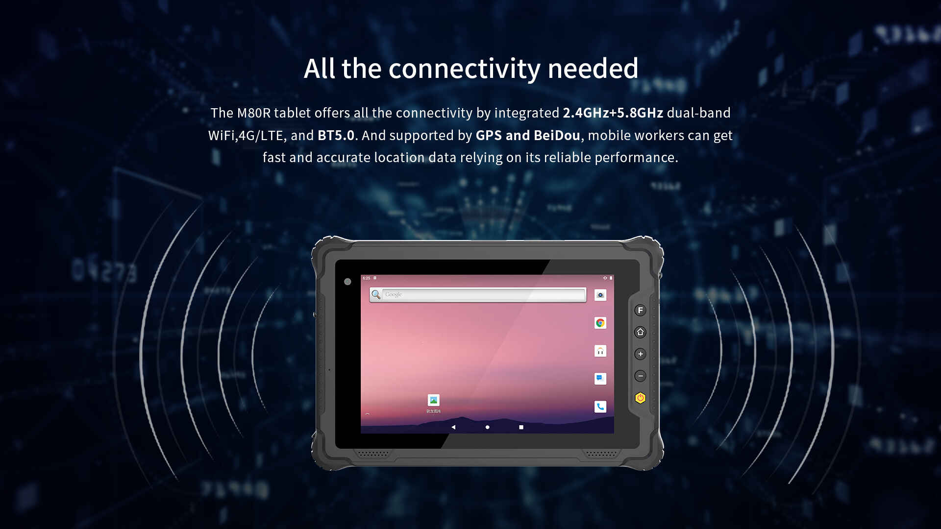 4G LTE rugged tablet M80R with dual-band WiFi BT5.0 and GPS BeiDou positioning