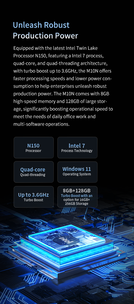 Equipped with the latest intel Twin Lake Processor N150