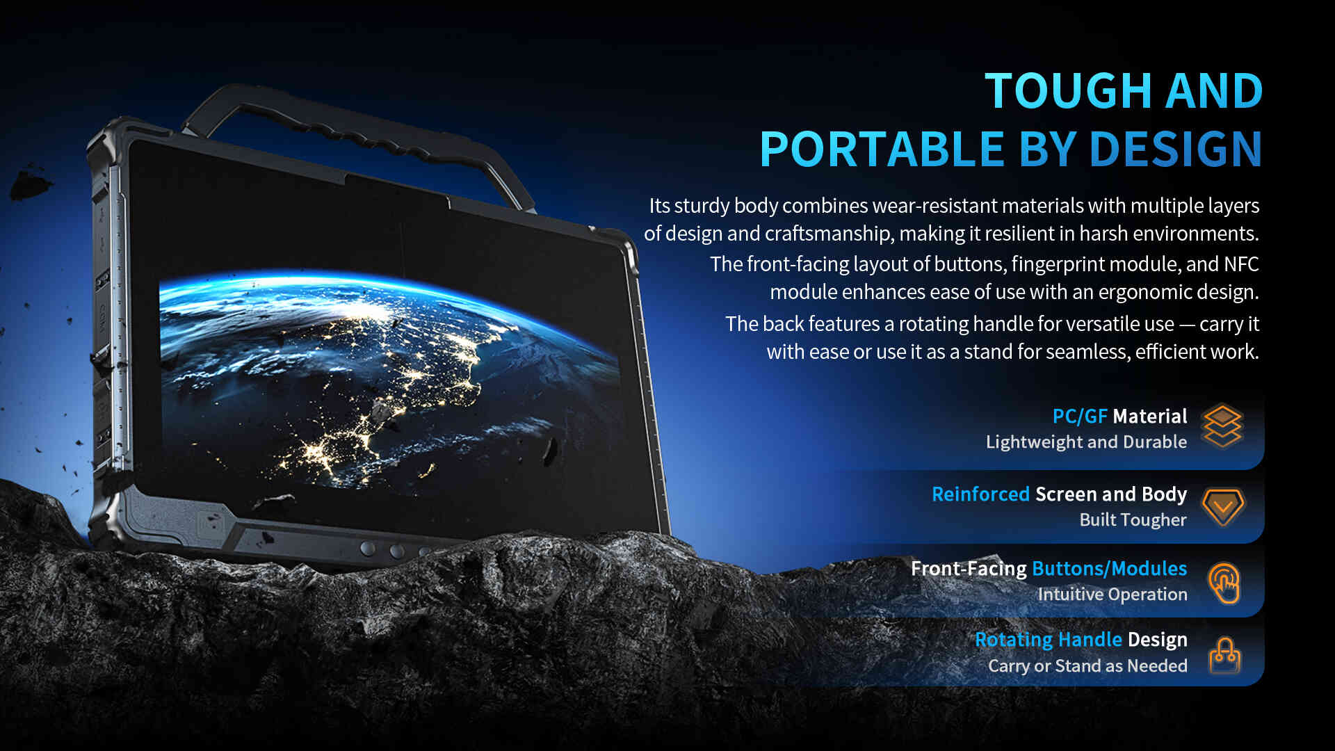 TOUGH ANDPORTABLE BY DESIGN
